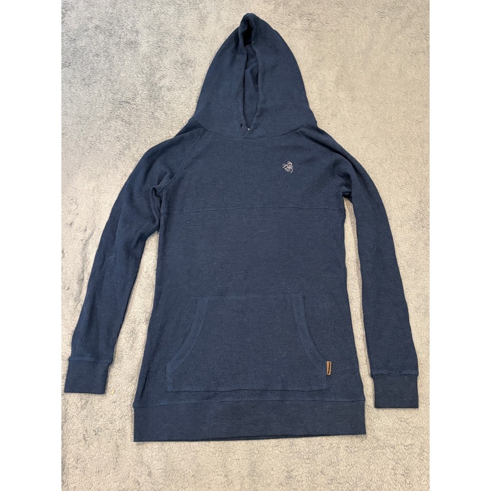 Legendary Whitetails Navy Blue Waffle Knit Thermal Hoodie Mens Small 6200